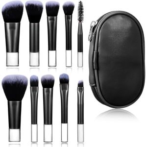 Pack of 10 Mini Makeup Brush Set - Makeup Travel Brushes - Makeup Cosmetics Blush Brush - Concealer Cosmetic Brushes - Makeup Brush with Storage Bag for Brushing Eyelashes - Professionele Kwaliteit en Gebruiksgemak