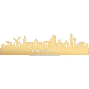 Standing Skyline Noordwijk Goud Metallic - 40 cm - Woon decoratie om neer te zetten en om op te hangen - Meer steden beschikbaar - Cadeau voor hem - Cadeau voor haar - Jubileum - Verjaardag - Housewarming - Aandenken aan stad - WoodWideCities