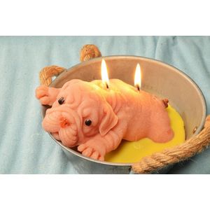 Megagrote ""Hond in de Pot"" kaars, (BRUIN) met de hand gemaakte kaars door Candles by Milanne - BEKIJK VIDEO