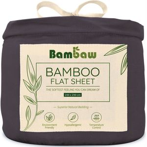 Bambaw - Luxe Bamboe Lakens - Houtskool - Ultra Ademend - Hypoallergeen
