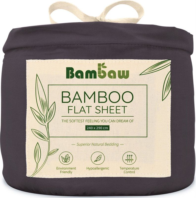 Bambaw - Luxe Bamboe Lakens - Houtskool - Ultra Ademend - Hypoallergeen