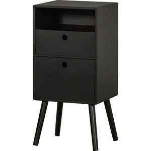 WOOOD Ozzy Nachtkastje - Hout - Zwart - 75x36x30