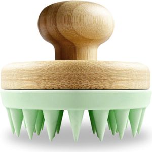 BeautyFitXL® - Scalp Massager Bamboe - Inclusief E-book - Duurzaam - Anti roos - Shampoo Brush - Scalp Brush - Hoofdhuid Massage Borstels - Haargroei Versneller - Haargroei Producten - Haarborstel - Groen
