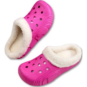Livano Warme Pantoffels - Sloffen - Slippers - Dames - Heren - Pluche - Maat 39-40 - Roze