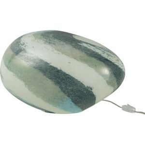 J-Line tafellamp Dany Strepen Ovaal - glas - blauw/groen - woonaccessoires