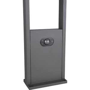 LED Tuinverlichting met Bewegingssensor - Staande Buitenlamp - Trion Walla - 5W - Aanpasbare kleur - Rechthoek - Antraciet - Aluminium - 101cm