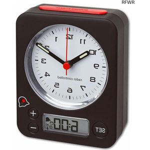 RFWR® Analoge wekker met digitale alarminstelling en snooze functie
