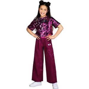 K3 verkleedkleding - Glitteroutfit roze 6/8 jaar - maat 134