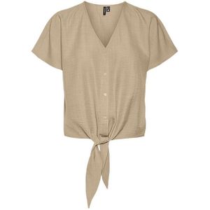 Vero Moda Melony Blouse Met Korte Mouwen Beige M Vrouw