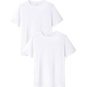 Heren Micro Modal T-Shirt 2 Pack - Premium Korte Mouw Onderhemd met Ronde Hals en V-Hals