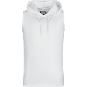 R.E.D. Rock-Engineered Design Witte tanktop met capuchon en trekkoord - Heren - L