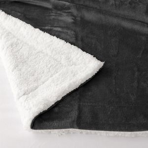Knuffeldeken 200 x 230 cm zwart fleece deken woondeken deken Sherpa bankovertrek bankdeken warm winter zacht (zwart, 200x230 cm)