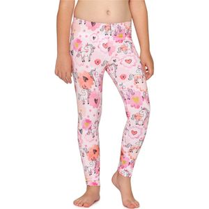 Merry Style Meisjes Lange Legging - van Katoenen - Vrijetijdsbroek - Sport - MS-MS10-337-LE-new - Wit/Einhorn - 152