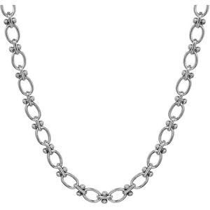 Lucardi Dames Ketting Denise - Staal - Ketting - Cadeau - 47 cm - Zilverkleurig