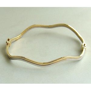 Gouden bicolor bangle golvend model