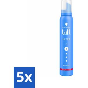 5 x Taft - Haarmousse - Ultra 4 - Volumineuze fixatie - 200 ml - Haarmousse - Volume - Fixatie - Haartype - Hittebescherming