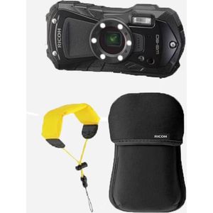 Ricoh WG-80 Compactcamera - Zwart KIT met Drijfriem en Neoprene hoes