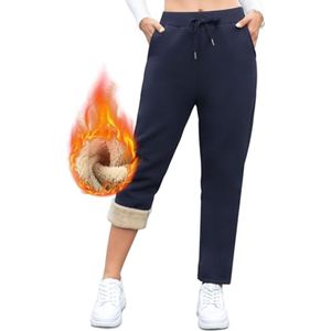 Dames Fleece Gevoerde Joggingbroek - Warme Thermische Trainingsbroek voor Winter
