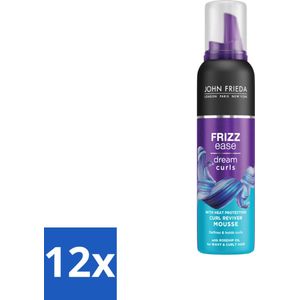 John Frieda – Haarmousse – Frizz Ease Curl Reviver – Krulversterkend – 200 ml - Voordeelverpakking - 12 stuks
