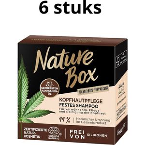 Nature Box - Hennepzaad - Shampoo bar - Haarverzorging - Voordeelverpakking - 6 x 85 gr