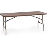 Burgos Round klaptafel polyrotan tafelblad 80 cm Ø 4 pers. bruin