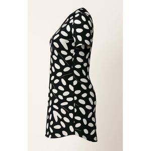 Stella Fiora Tuniek met Korte Mouw (Zwart/Wit Abstract)