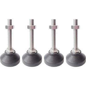 Allecto Plus - Meubelstelpoten 4 stuks voor tafels en stoelen - Heavy Duty Hoogteversteller Voeten Leveler - Draadmaat M5 - Voor werkbanken en kasten - Set van 4 (D30 x M5 x L40)