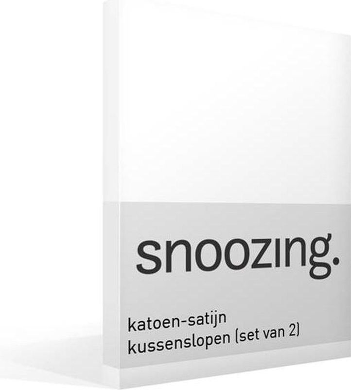 Snoozing - Katoen-satijn - Kussenslopen - Set van 2 - 40x60 cm - Wit