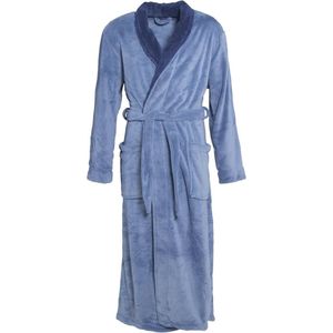 Badjas voor Dames en Heren - Microvezel Coral Fleece Sauna Jas - Donkerblauw