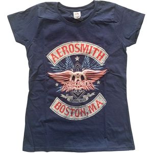 Aerosmith - Boston Pride Dames T-shirt - S - Blauw
