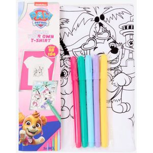 Paw Patrol Skye Kleur je eigen T-shirt Maat 98-104