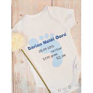 Geboorte romper met opdruk en tekst - kraam cadeau - geboorte cadeau - eigen naam