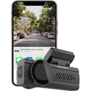 Norrmalm® Dashcam voor auto - 3K - GPS - Wifi - App (iOS, Android) - 64GB SD-Kart - G-sensor - Loop recording - Zwart
