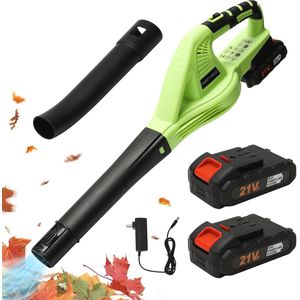 Draadloze Bladblazer 21V - 2-in-1, Accu en Snellader, 150 mph Windsnelheid voor Gazons en Sneeuw