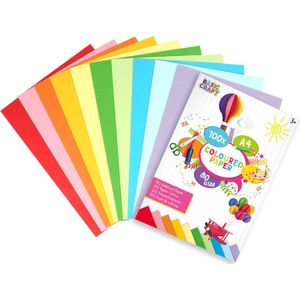 Gekleurd Papier A4 100 vellen, 80 gsm - kleurrijk origamipapier - vouwpapier -knutselpapier | knutselen voor kinderen en volwassenen