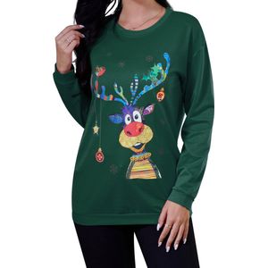 Dames Kerstmis sweatshirt kersttrui vrouwen casual shirt met lange mouwen Christmas Sweat bovenstuk