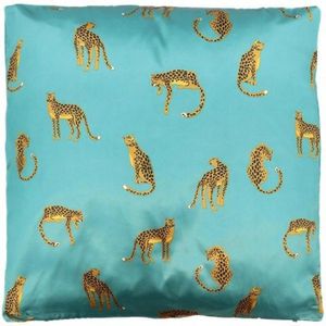 Lucy’s Living Luxe sierkussen SATIJN Multi Luipaard– 45 x 45 cm - polyester - wonen - interieur – woonaccessoires – kussentjes