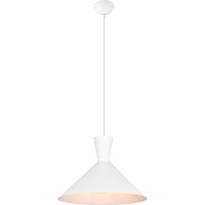 LED Hanglamp - Torna Ewomi - E27 Fitting - 1-lichts - Rond - Mat Wit - Aluminium - Ø35cm