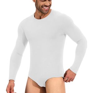 Lichaamsvormende Heren Bodysuit Maat M – Compressie Ondergoed met Lange Mouwen en Tailletrainer – Shapewear Pyjama voor Sport, Slapen en Thuisgebruik