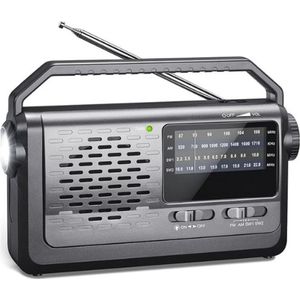 Noodradio - Solar Opwindbaar - Solar powerbank - Zonneenergie - Survival Noodpakket - Zaklamp Oplaadbaar - AM/FM - Noodrantsoen - Aluminium