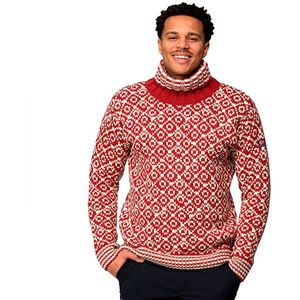 Devold - Svalbard High Neck - Gebreide Trui - Rood/Wit