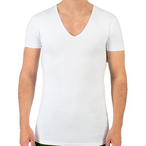 Beeren T-shirt diepe V-hals - 1-pack - Wit - 100% katoen - M