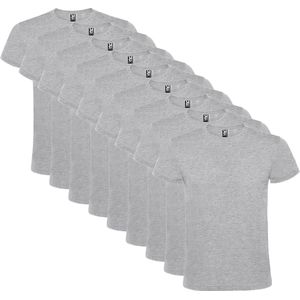 9 Pack Roly T-Shirt 100% katoen, single jersey, 150 gsm Ronde hals Heather Grijs Maat 3XL