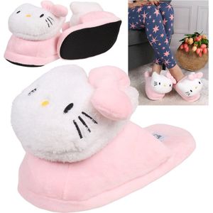 Hello Kitty Felroze Damesslippers, zacht, warm