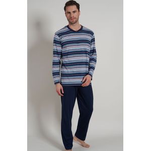 Heren pyjama blauwe strepen - Blauw - Maat - 56