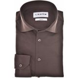 Ledub modern fit overhemd, jersey, donkerbruin