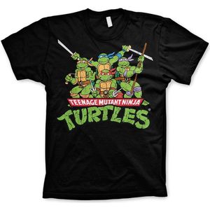 Teenage Mutant Ninja Turtles Turtles Distressed Group T-Shirt NIC-1-TMNT005-H48-5 Black-3XL