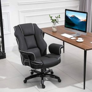 Bureau stoel stoel stoel zwenkstoel met armleuningen Hoogte verstelbaar ergonomisch met een vervalste functie synthetisch leer zwart 76x80x118-124 cm
