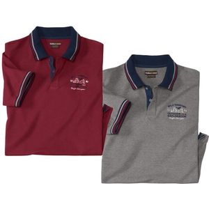 ATLAS FOR MEN - Set van 2 piquépolo’s Exploration - Heren - Verkrijgbaar in grote maten - L