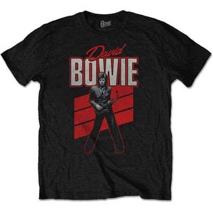 David Bowie - Red Sax Heren T-shirt - S - Zwart